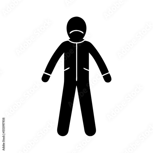 Hazmat suit vector icon illustration, protective gear, safety clothing, biohazard uniform design