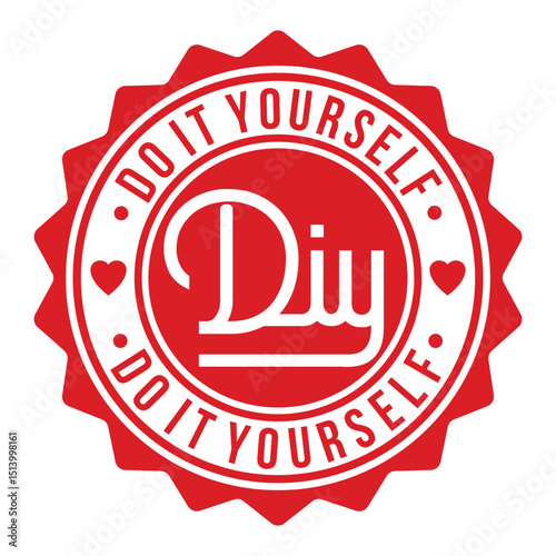 DIY do it yourself. Rubber seal stamp Vector illustration.
