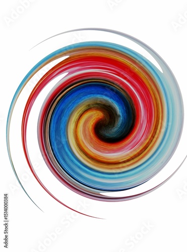 abstract colored spiral on a white background, isolated, vector illustration