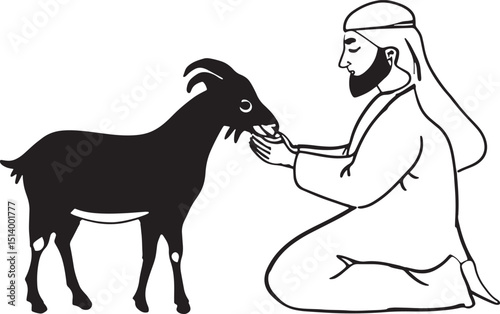 Happy Eid al Adha Mubarak Silhouette Vector 