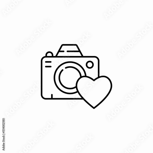 camera like heart icon sign vector