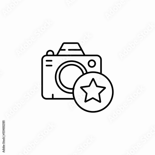 camera star icon sign vector