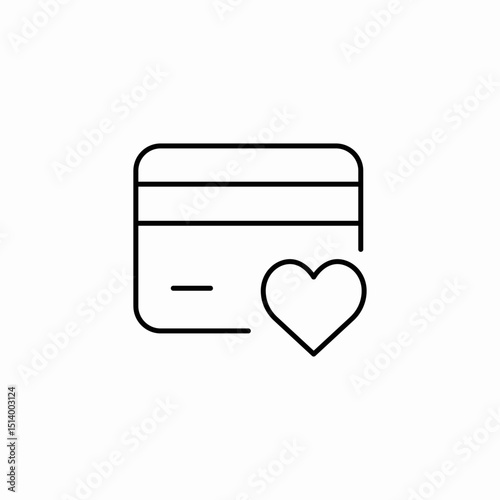 favorite card icon sign vector