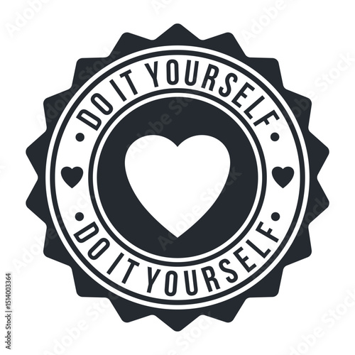 DIY do it yourself logo. Rubber seal stamp design Vector illustration.