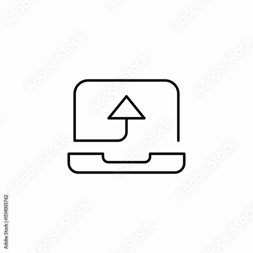 laptop direction route icon sign vector