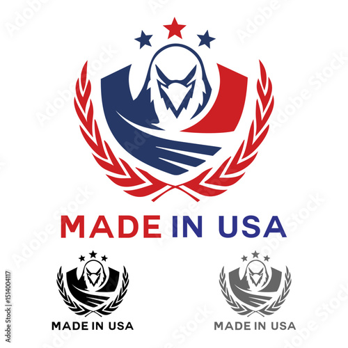 Made in USA logo design Vectoe images.