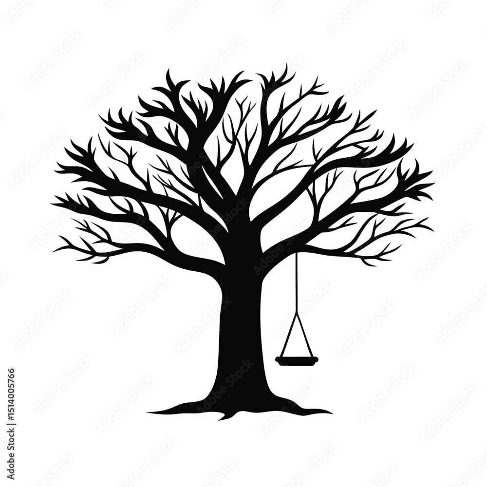 Obraz premium vector black tree