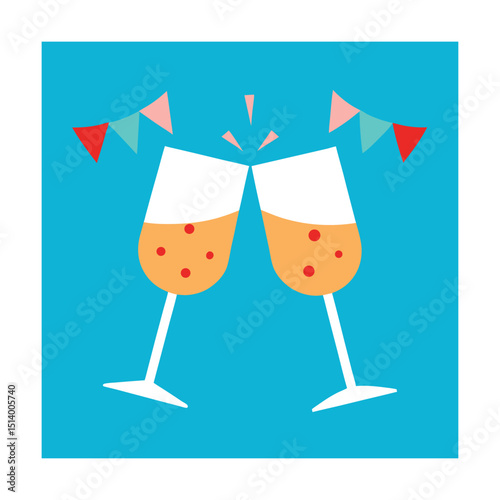 Celebrate success cheers toasting champagne bubbles