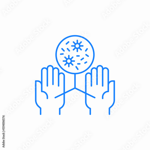 clean hands germs icon sign vector