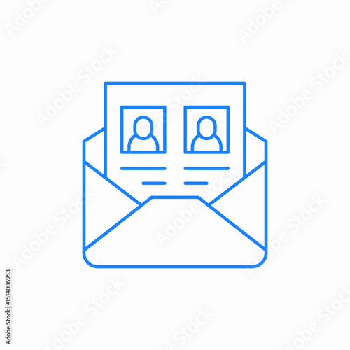 envelope contacts profiles icon sign vector