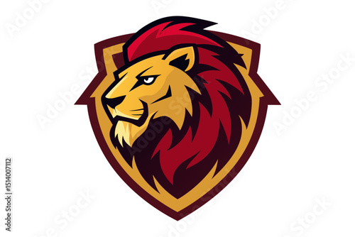 Lion Mascot Sports Logo in Bold Modern Style