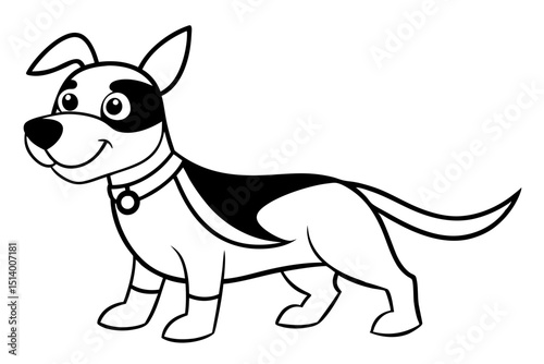 Cute Dog in Superhero Costume Vector Illustration