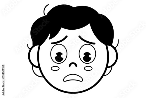 Melancholy Cartoon Faces Showing Sadness