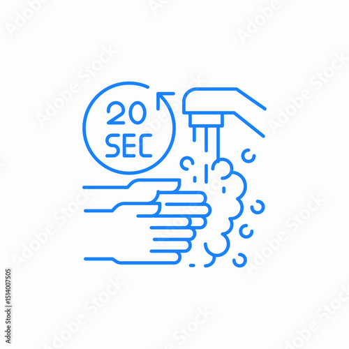 hand washing timer icon sign vector