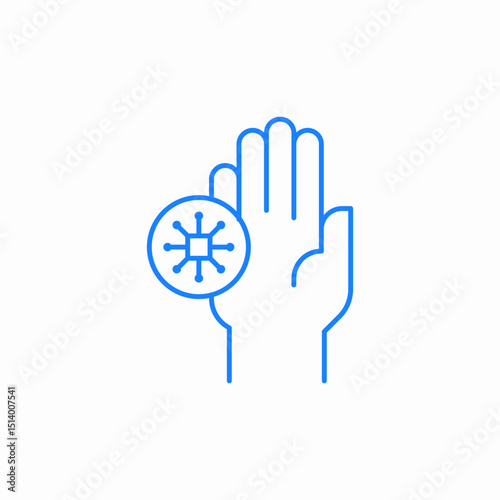 hand with virus dirt icon sign vector