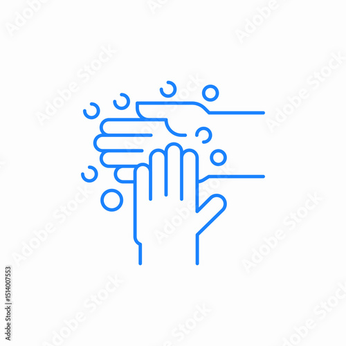 hands interlocked together icon sign vector