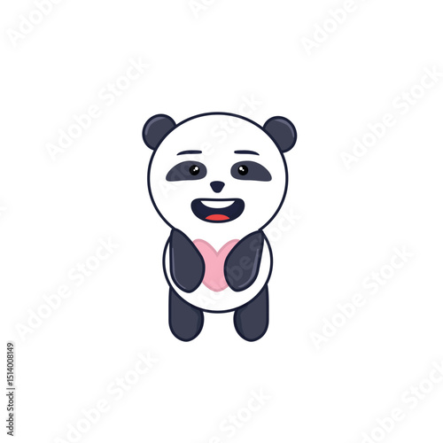 little cute panda with emotions