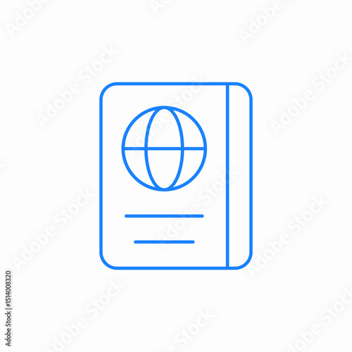 passport globe travel icon sign vector