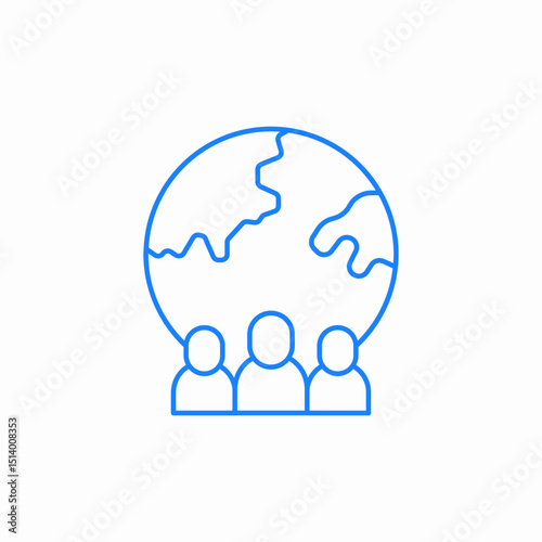 people around globe international icon sign vector