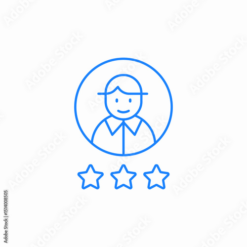 profile rating stars icon sign vector