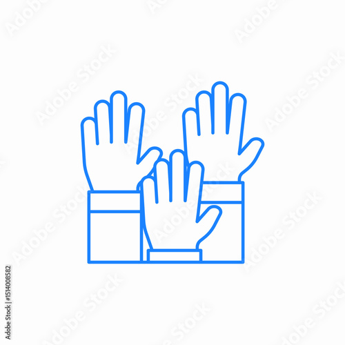 raised hands group icon sign vector