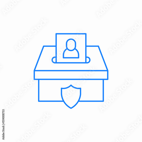 secure ballot box icon sign vector