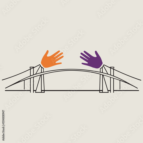 Abstract hands forming a heart, symbolizing unity and giving, with smooth curves and vibrant colors representing hope and charity.