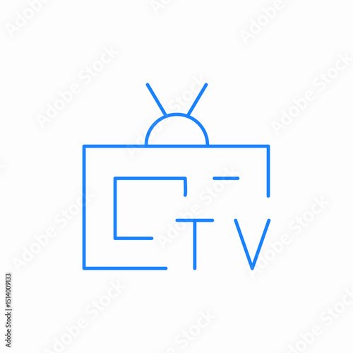 tv set broadcast icon sign vector