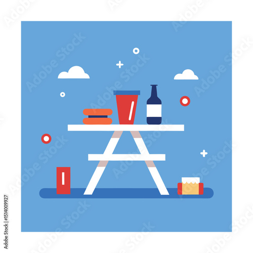 Picnic table summer fun outdoor party drinks food
