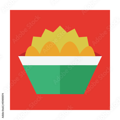 Delicious crispy potato chips in green box
