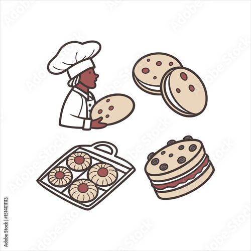 Chocolate Chip, Fudge, Sugar, Icing and Sprinkles, Peanut Butter, Oatmeal Raisin, Candy Cookies Flatlay