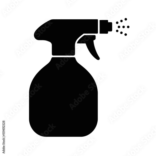 A black silhouette of a spray bottle