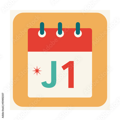 Calendar icon design january first day new year