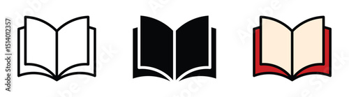 Book icon set. Simple book symbol. Stock Vector