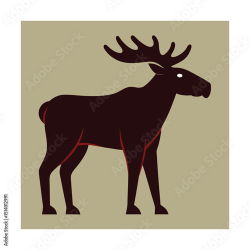 Majestic moose silhouette elegant antler design