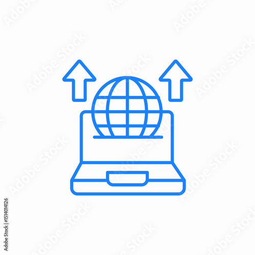 global upload icon sign vector