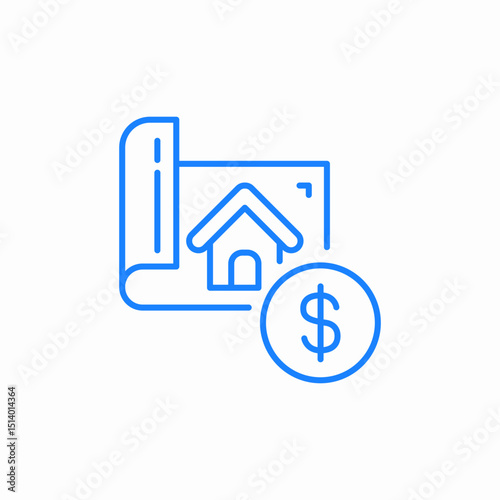 house plan cost icon sign vector
