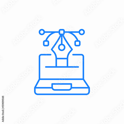 laptop graphic structure icon sign vector