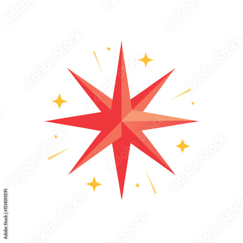 Sparkling red starburst festive design element