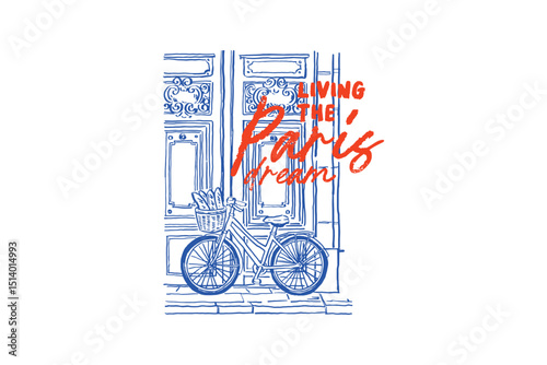 Living the Paris Dream – Bicycle and Paris Window Scene