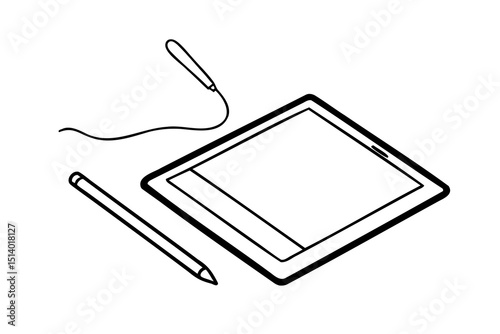 Digital tablet stylus pencil drawing design technology
