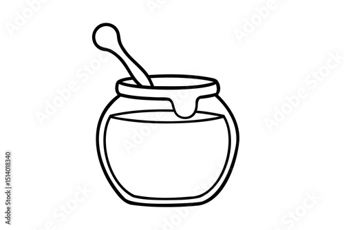 Honey jar with dipper sweet treat natural product