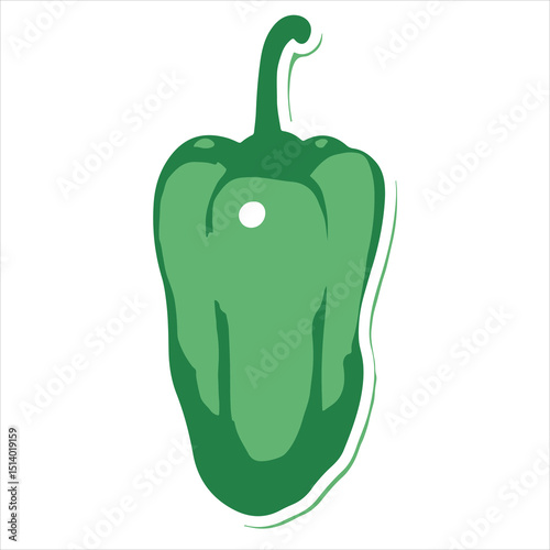 Icon ofn-rich green paprika. Graphic icon of a vitamin green paprika cartoon for the web