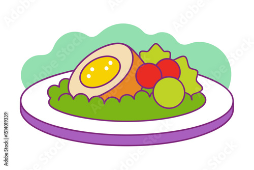 Tostadas with Chicken and Refried Beans Illustration