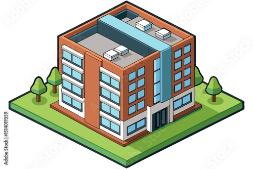 Stylized Modern Apartment Blueprint Vector