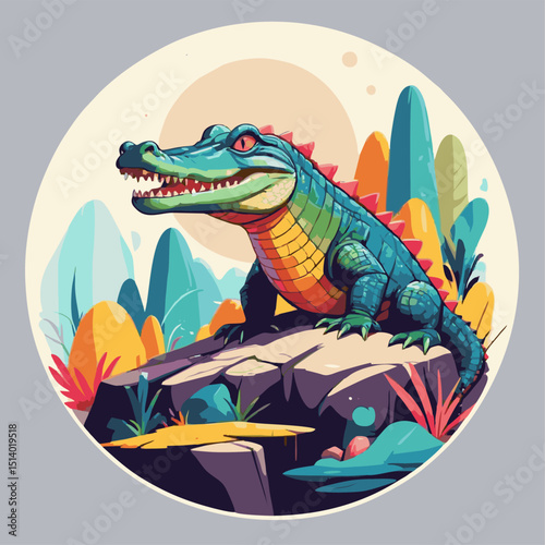 colorful crocodile illustration