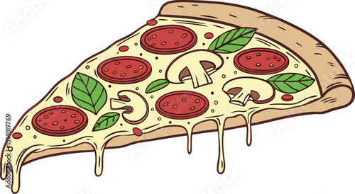 pizza with salami and cheese