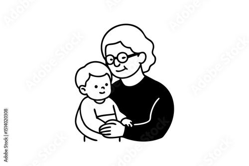 Grandmother lovingly holding her grandchild a sweet moment of family togetherness