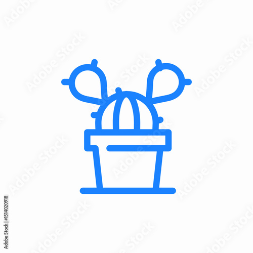 cactus pot icon sign vector