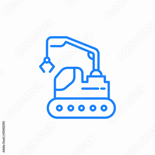 claw excavator icon sign vector